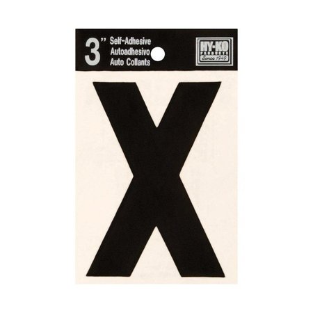 HY-KO Letter House X 3In  Vinyl Blk 30434